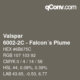 カラーコード: Valspar - 6002-2C - Falcon´s Plume | qconv.com