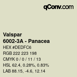 カラーコード: Valspar - 6002-3A - Panacea | qconv.com