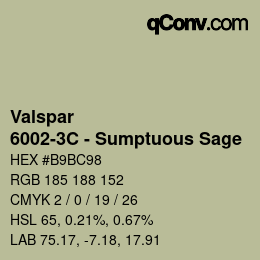 Color code: Valspar - 6002-3C - Sumptuous Sage | qconv.com