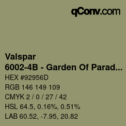 カラーコード: Valspar - 6002-4B - Garden Of Paradise | qconv.com