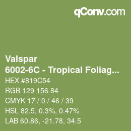 カラーコード: Valspar - 6002-6C - Tropical Foliage | qconv.com