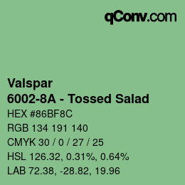 Color code: Valspar - 6002-8A - Tossed Salad | qconv.com