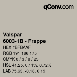 カラーコード: Valspar - 6003-1B - Frappe | qconv.com