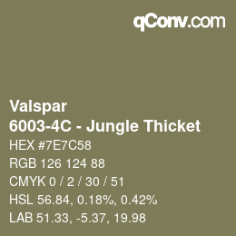 Color code: Valspar - 6003-4C - Jungle Thicket | qconv.com