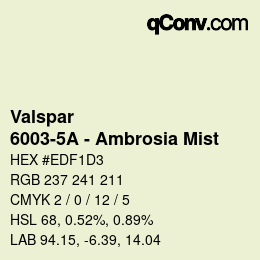 Color code: Valspar - 6003-5A - Ambrosia Mist | qconv.com