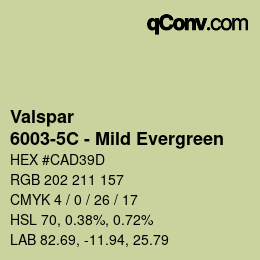 Color code: Valspar - 6003-5C - Mild Evergreen | qconv.com