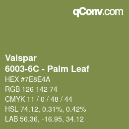 Código de color: Valspar - 6003-6C - Palm Leaf | qconv.com