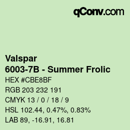 Color code: Valspar - 6003-7B - Summer Frolic | qconv.com