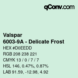 カラーコード: Valspar - 6003-9A - Delicate Frost | qconv.com