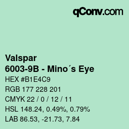 カラーコード: Valspar - 6003-9B - Mino´s Eye | qconv.com