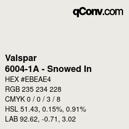 カラーコード: Valspar - 6004-1A - Snowed In | qconv.com