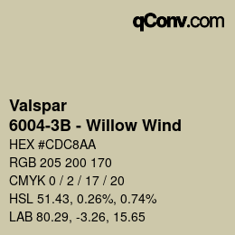 Color code: Valspar - 6004-3B - Willow Wind | qconv.com