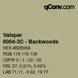 Color code: Valspar - 6004-3C - Backwoods | qconv.com