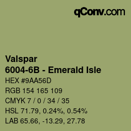 Color code: Valspar - 6004-6B - Emerald Isle | qconv.com