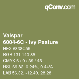 Color code: Valspar - 6004-6C - Ivy Pasture | qconv.com