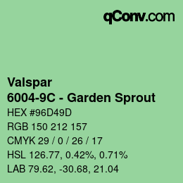 カラーコード: Valspar - 6004-9C - Garden Sprout | qconv.com