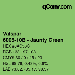 カラーコード: Valspar - 6005-10B - Jaunty Green | qconv.com