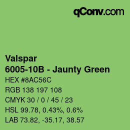 カラーコード: Valspar - 6005-10B - Jaunty Green | qconv.com