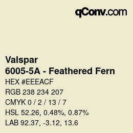 カラーコード: Valspar - 6005-5A - Feathered Fern | qconv.com