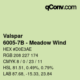 Color code: Valspar - 6005-7B - Meadow Wind | qconv.com