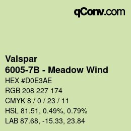 カラーコード: Valspar - 6005-7B - Meadow Wind | qconv.com