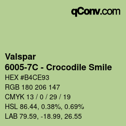 Color code: Valspar - 6005-7C - Crocodile Smile | qconv.com