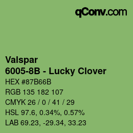 Código de color: Valspar - 6005-8B - Lucky Clover | qconv.com