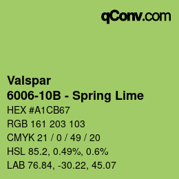 Farbcode: Valspar - 6006-10B - Spring Lime | qconv.com