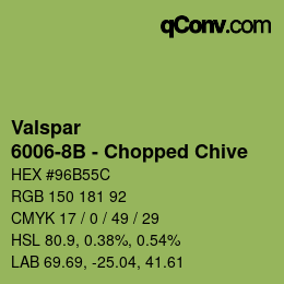 カラーコード: Valspar - 6006-8B - Chopped Chive | qconv.com
