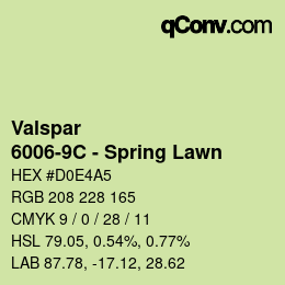 Color code: Valspar - 6006-9C - Spring Lawn | qconv.com