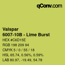 カラーコード: Valspar - 6007-10B - Lime Burst | qconv.com
