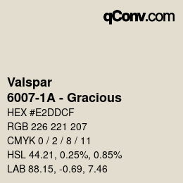 Color code: Valspar - 6007-1A - Gracious | qconv.com