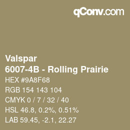 Color code: Valspar - 6007-4B - Rolling Prairie | qconv.com