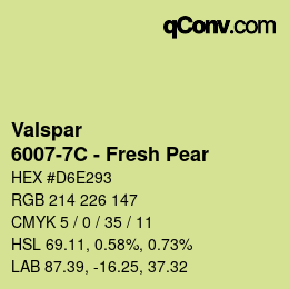 Color code: Valspar - 6007-7C - Fresh Pear | qconv.com