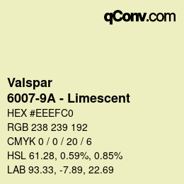 カラーコード: Valspar - 6007-9A - Limescent | qconv.com