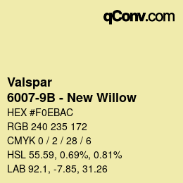 Color code: Valspar - 6007-9B - New Willow | qconv.com