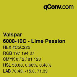 Color code: Valspar - 6008-10C - Lime Passion | qconv.com