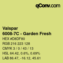 カラーコード: Valspar - 6008-7C - Garden Fresh | qconv.com