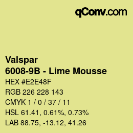 カラーコード: Valspar - 6008-9B - Lime Mousse | qconv.com