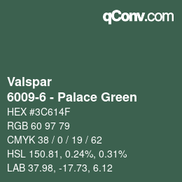 Farbcode: Valspar - 6009-6 - Palace Green | qconv.com