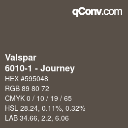 Color code: Valspar - 6010-1 - Journey | qconv.com
