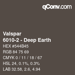 カラーコード: Valspar - 6010-2 - Deep Earth | qconv.com