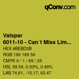 Código de color: Valspar - 6011-10 - Can´t Miss Lime | qconv.com