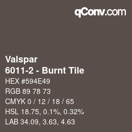 Farbcode: Valspar - 6011-2 - Burnt Tile | qconv.com