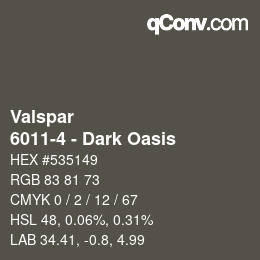 カラーコード: Valspar - 6011-4 - Dark Oasis | qconv.com