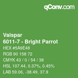 カラーコード: Valspar - 6011-7 - Bright Parrot | qconv.com