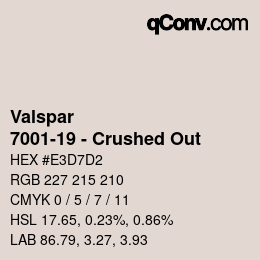 カラーコード: Valspar - 7001-19 - Crushed Out | qconv.com