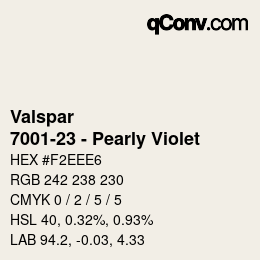 Código de color: Valspar - 7001-23 - Pearly Violet | qconv.com