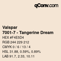 カラーコード: Valspar - 7001-7 - Tangerine Dream | qconv.com