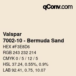 Code couleur: Valspar - 7002-10 - Bermuda Sand | qconv.com